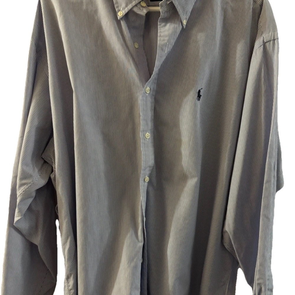 Men's Ralph Lauren Blake Size XL Blue/White Pinstriped Shirt